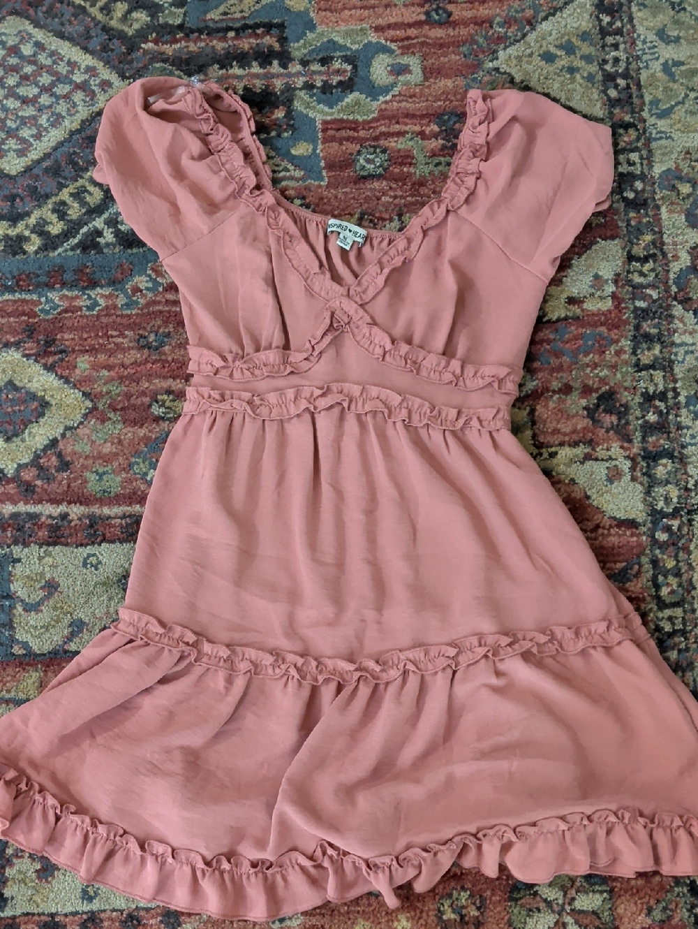 Inspired Hearts Dusty Rose Ruffle Dress